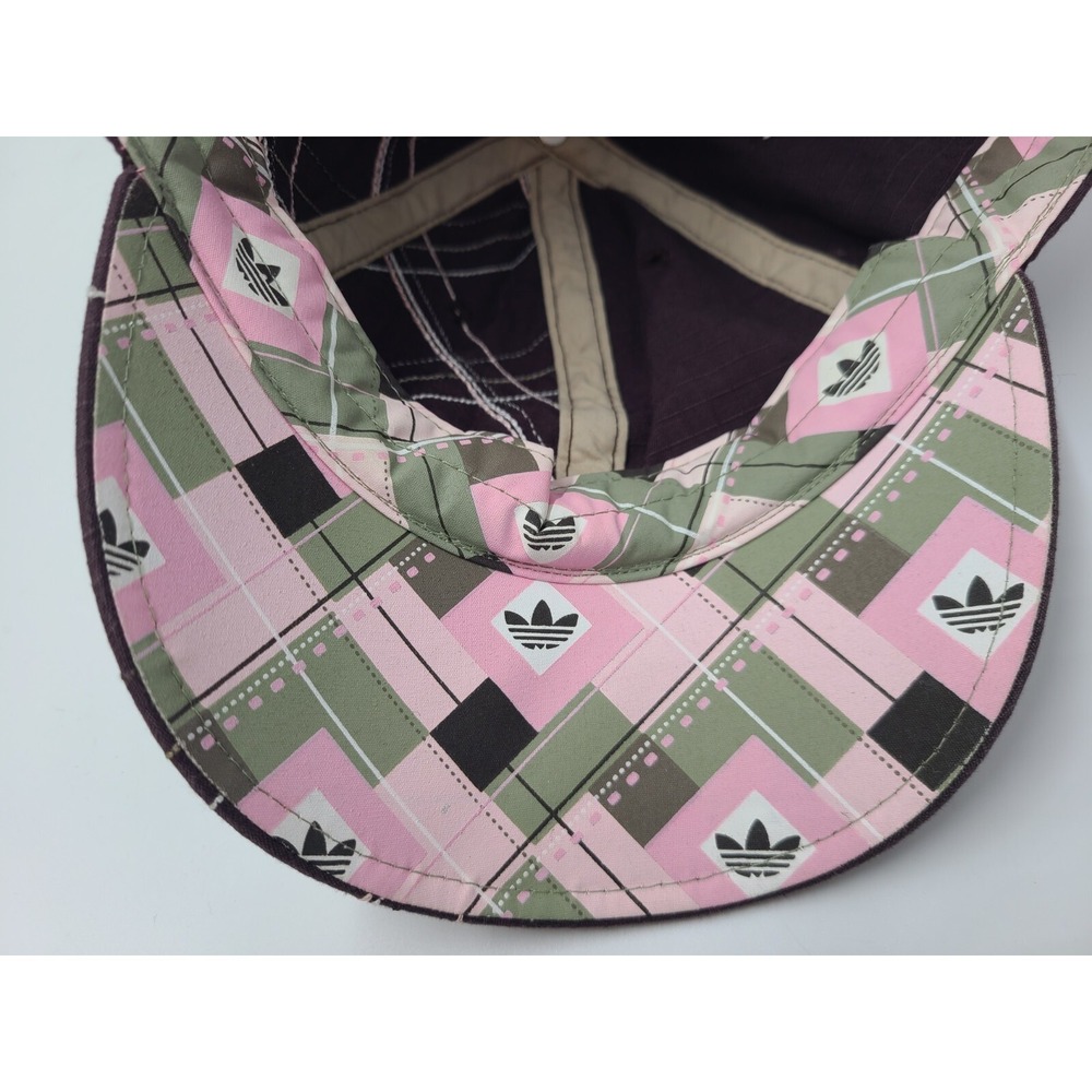 Women Adidas Trefoil Strapback Adjustable Hat Cap Baseball Casual Mom Brown Pink - Picture 11 of 13